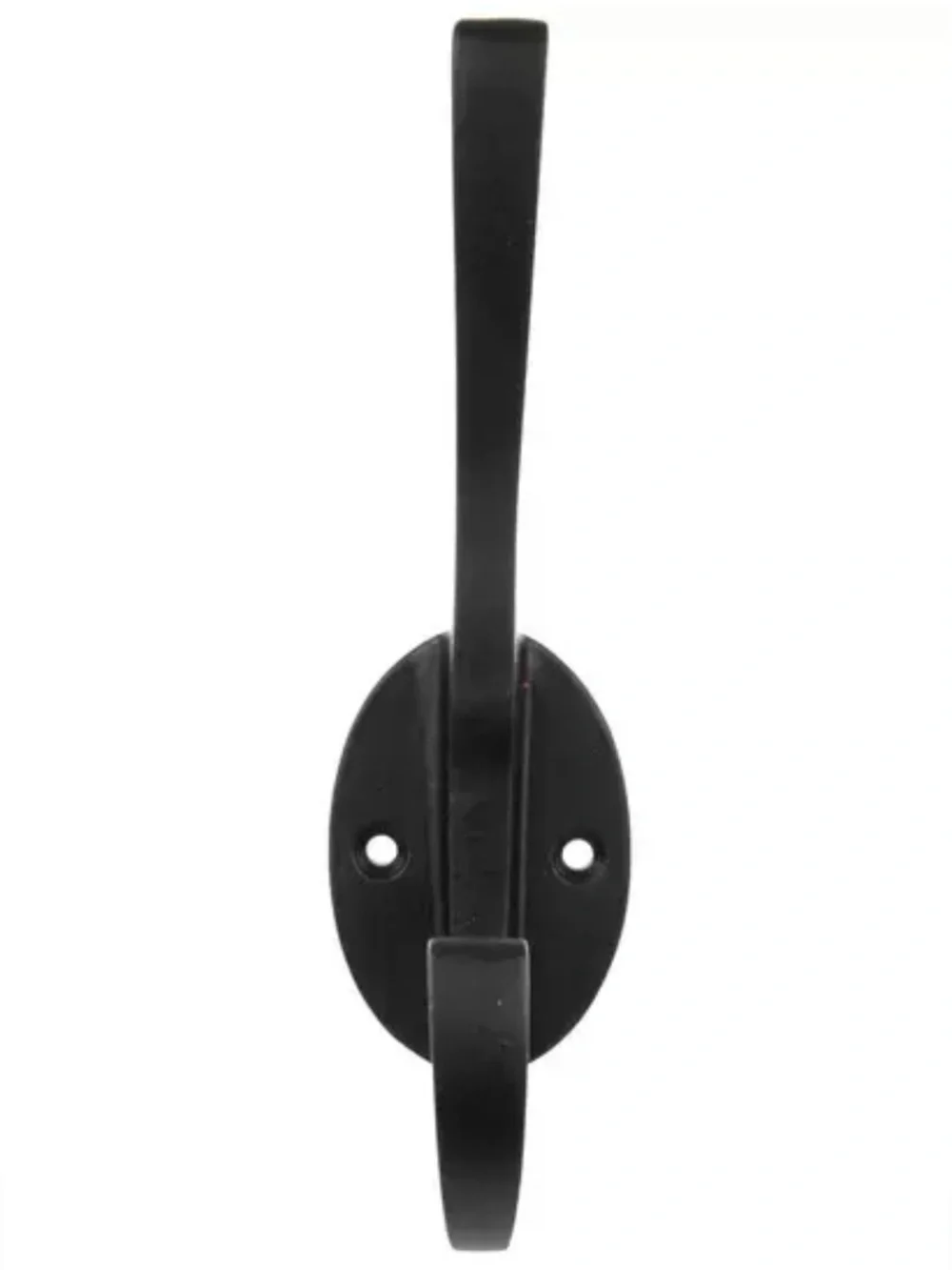 Black Iron Double Wall Hook for Coats Hats Robes, Towels and More